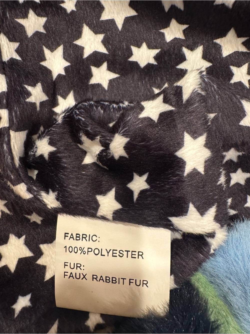 lola Star-Print Faux Fur Jacket - Black & White - Picture 6 of 7